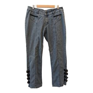 Fubu vintage y2k Wide Leg jeans buckles straps 90's Baggy